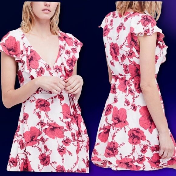 Free People French Quarter Wrap Mini Dress in the Size Small - Picture 2 of 12